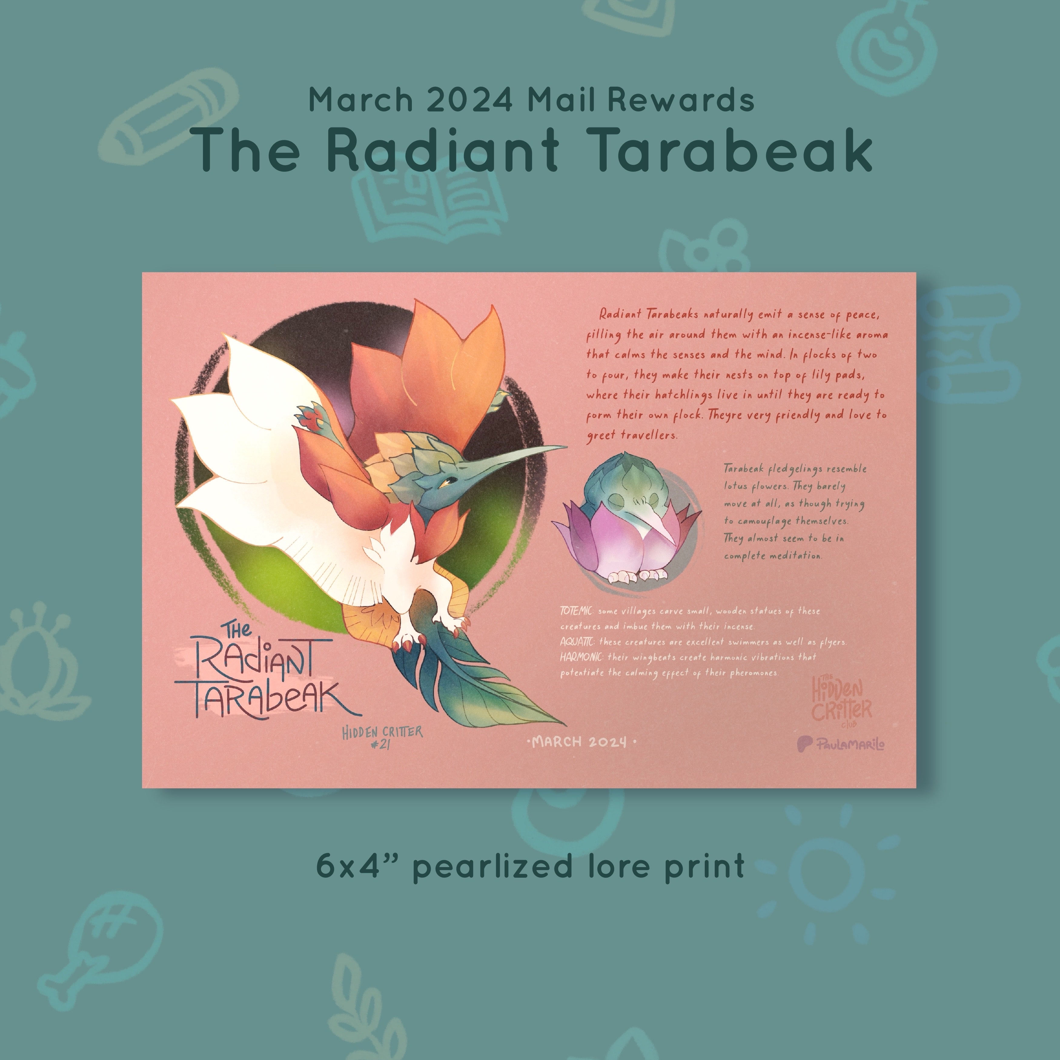 Critter #21 - Radiant Tarabeak - March 2024 Rewards