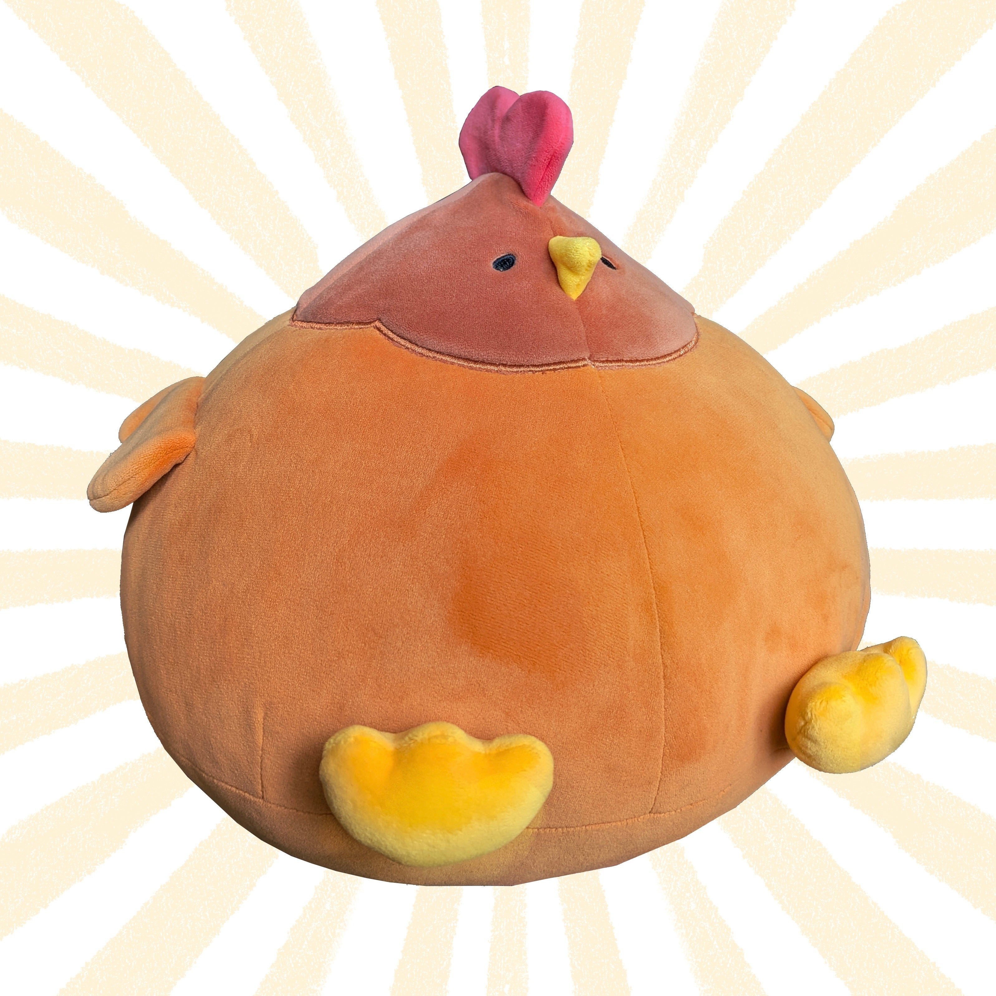 Coco, el peluche artístico gigante de pollo regordete