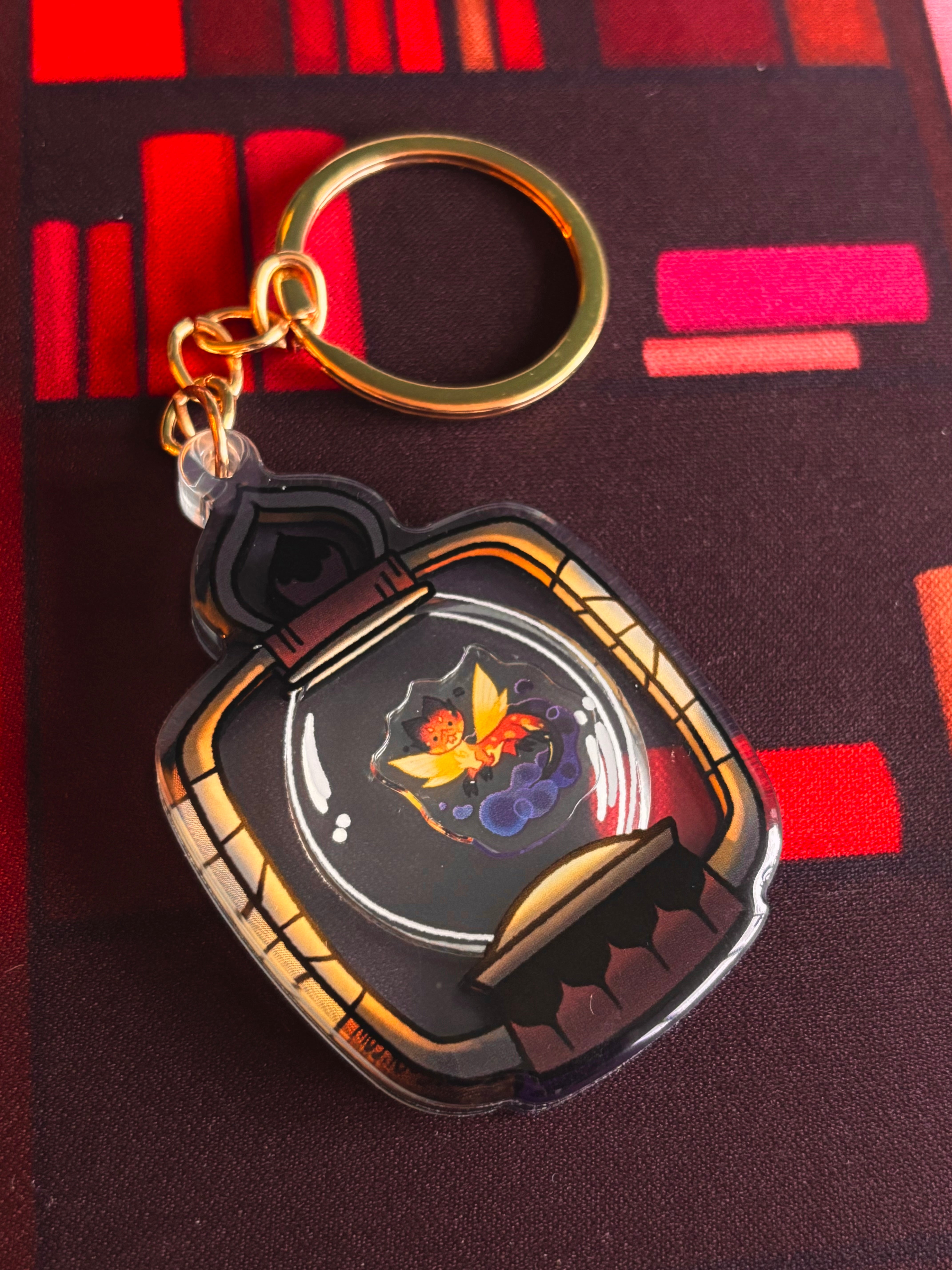 Plumed Skimmer Lantern Shaker Keychain