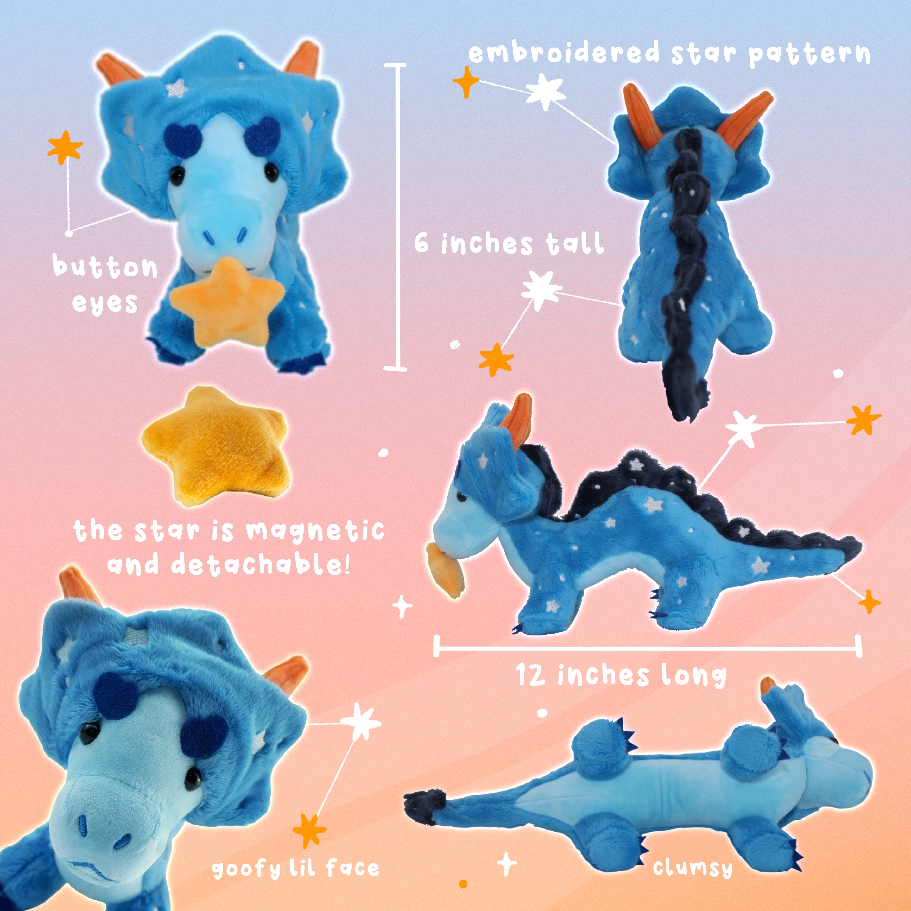 Spindle the Star Dragon Plush Art Toy