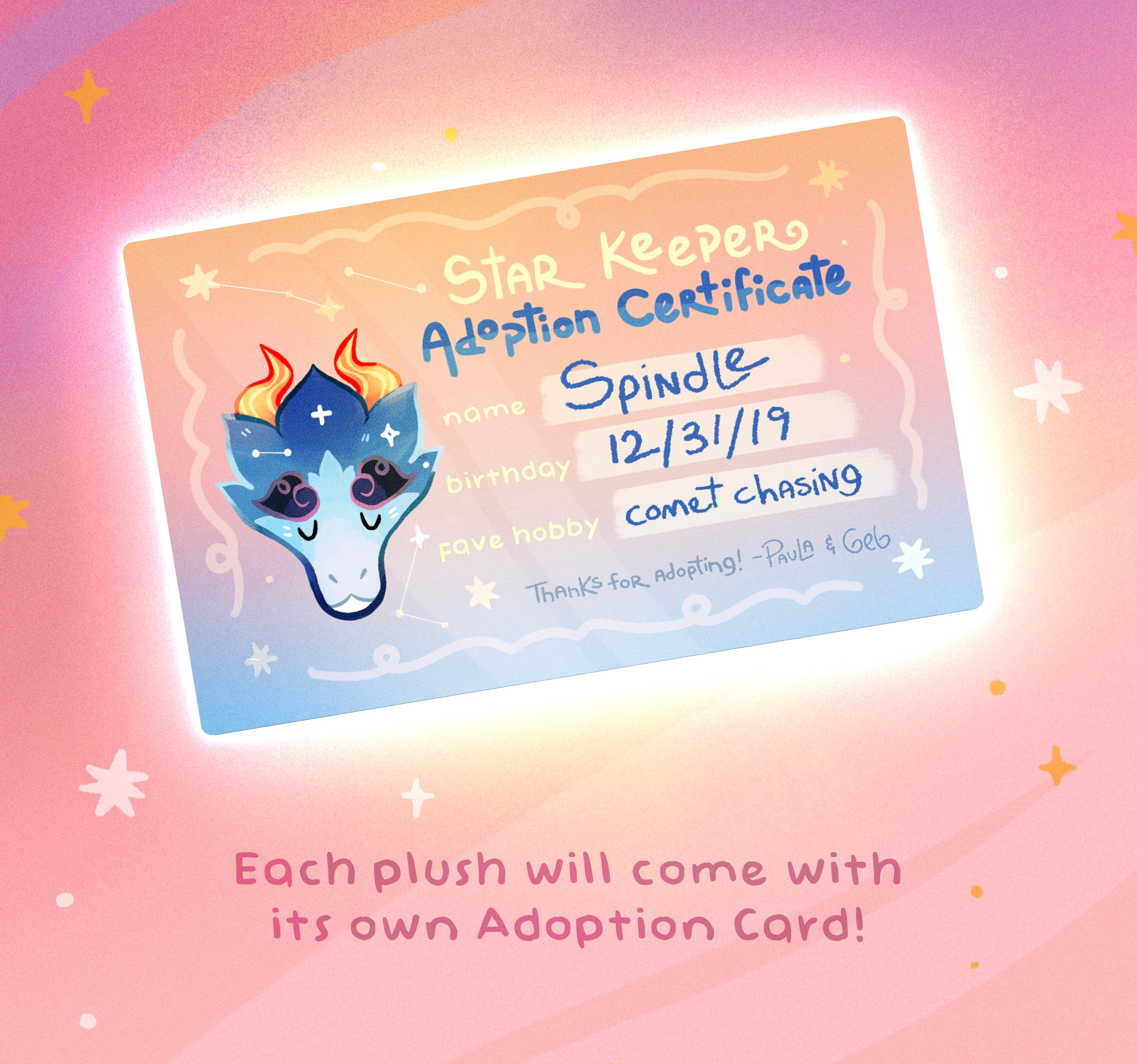 Spindle the Star Dragon Plush Art Toy