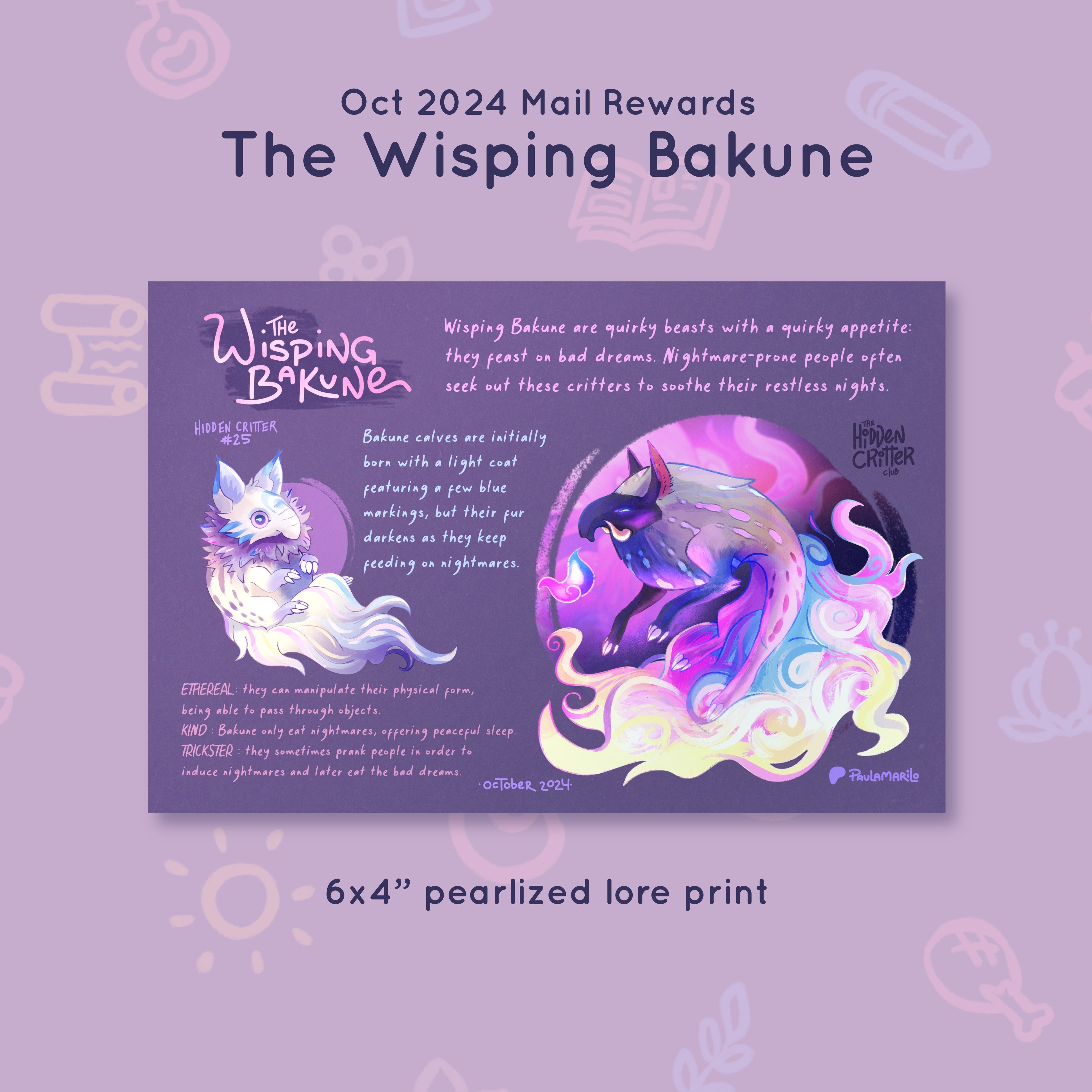 Critter #25 - Bakune Susurrante - Recompensas de Octubre de 2024