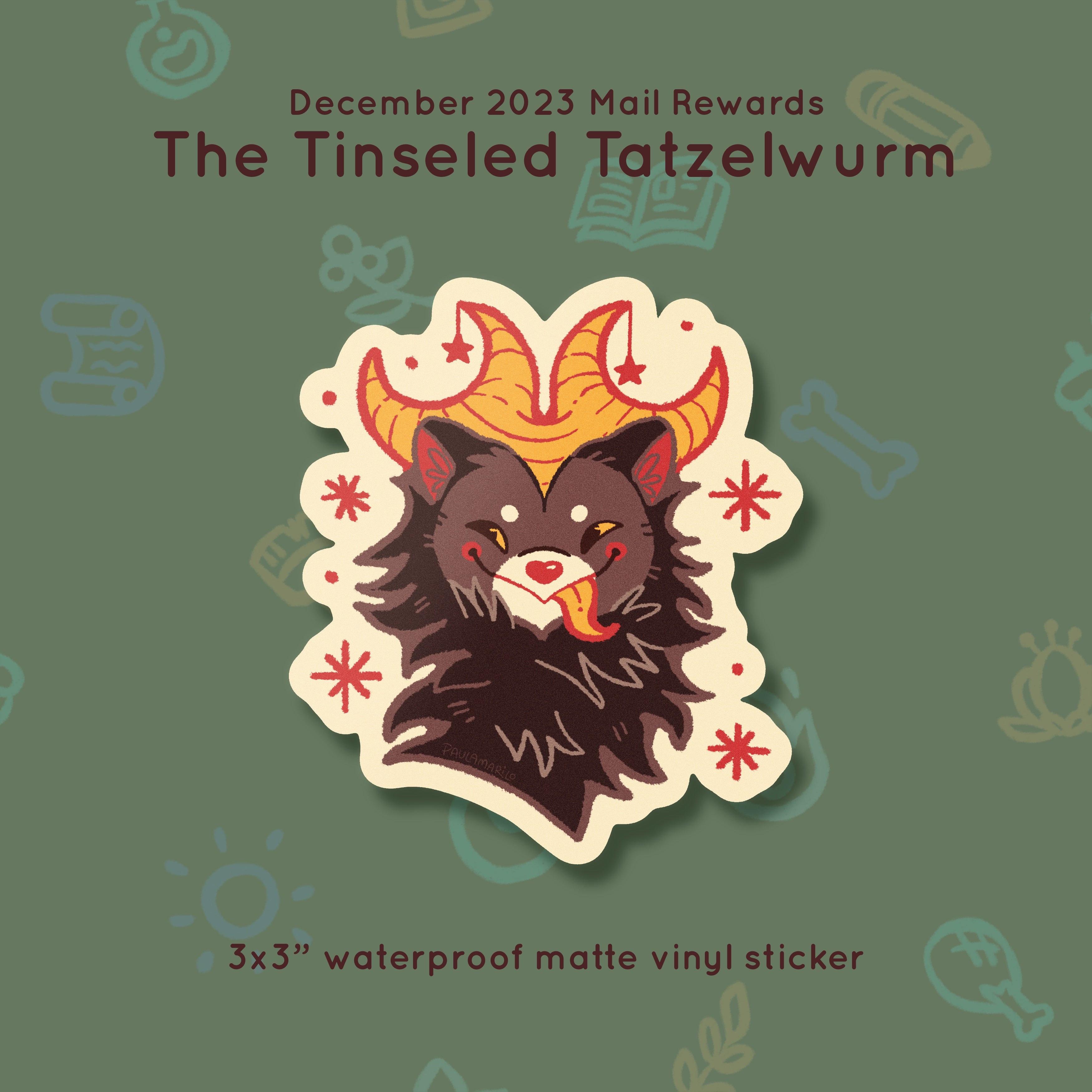 Criatura n.º 18 - Tatzelwurm de oropel - Recompensas de diciembre de 2023
