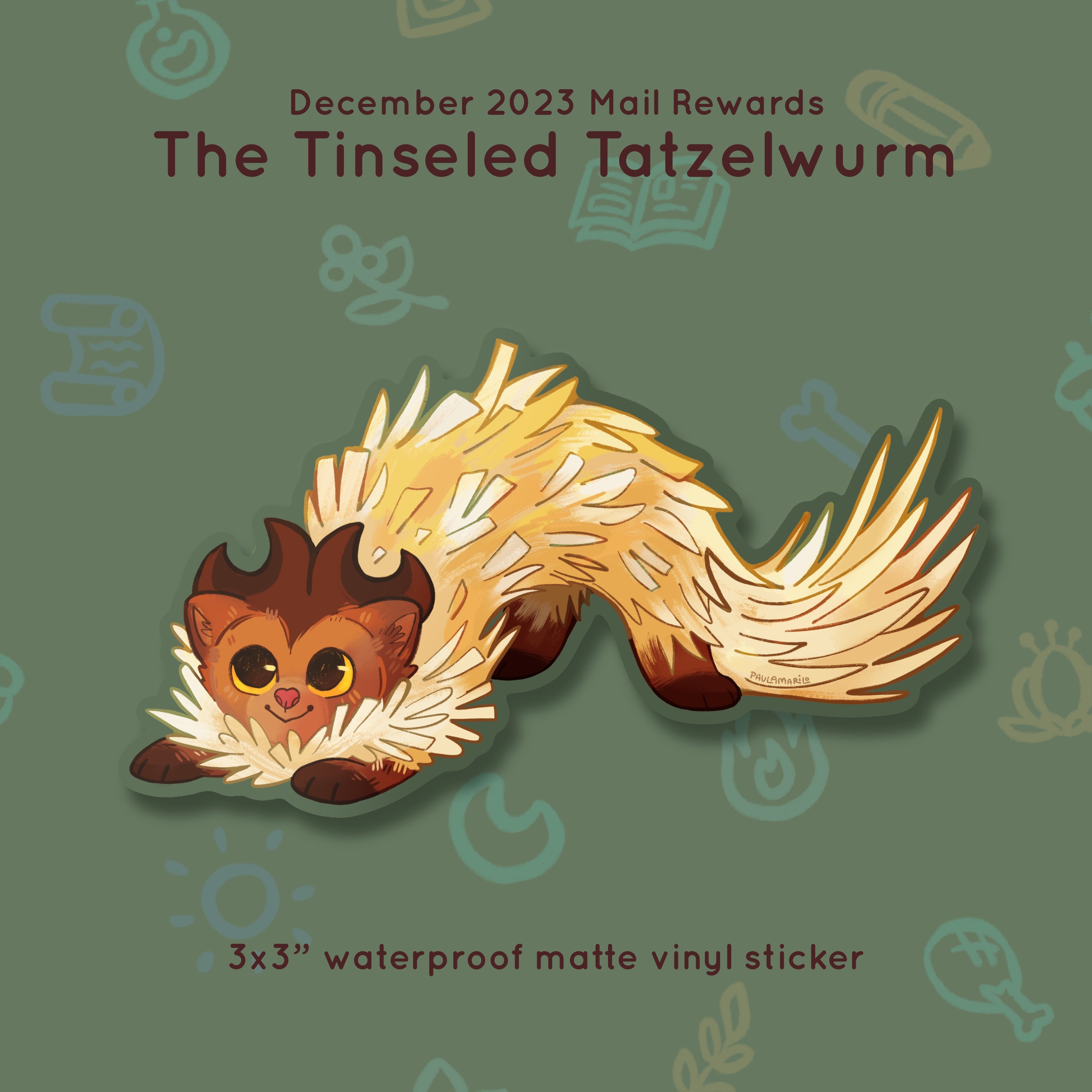 Criatura n.º 18 - Tatzelwurm de oropel - Recompensas de diciembre de 2023