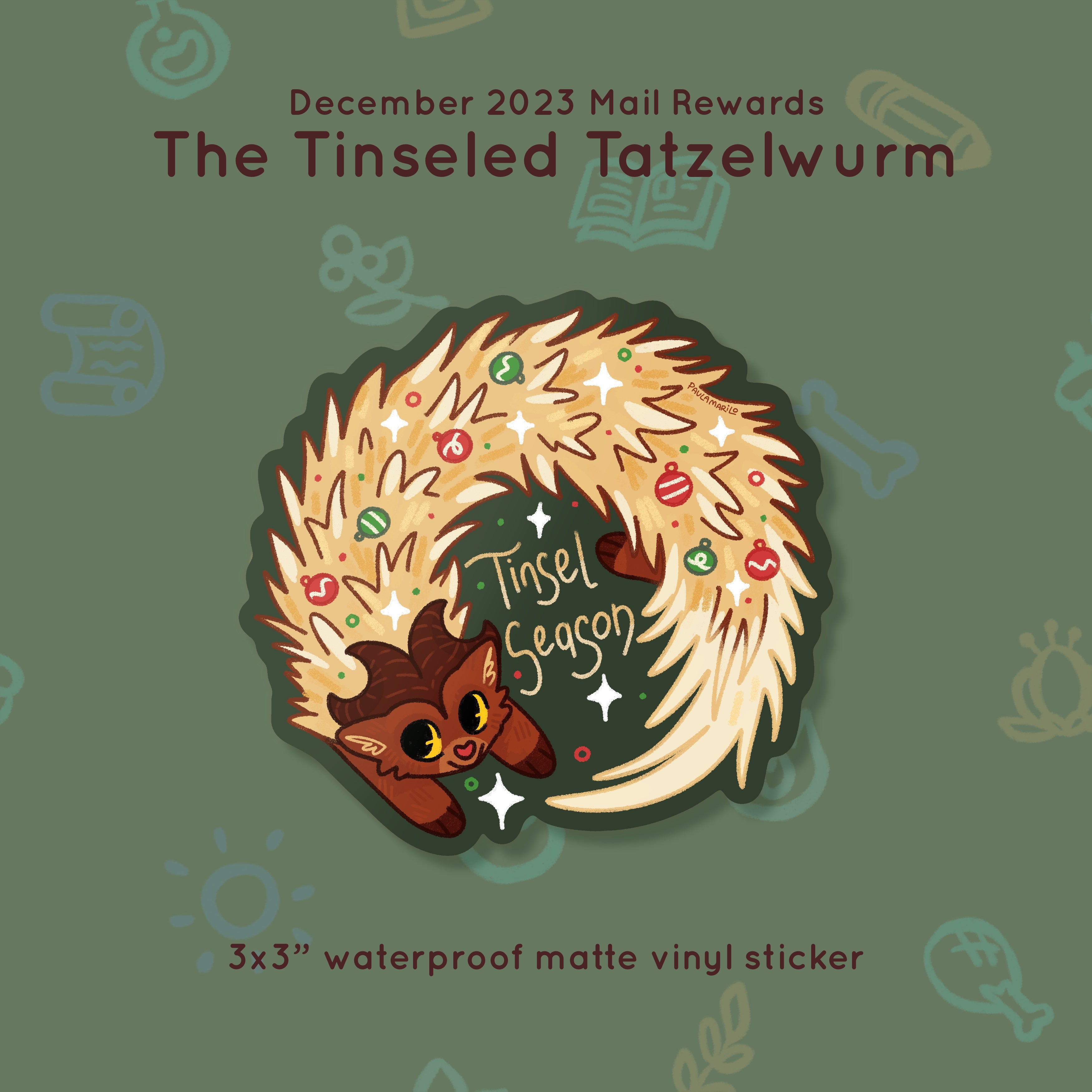 Criatura n.º 18 - Tatzelwurm de oropel - Recompensas de diciembre de 2023
