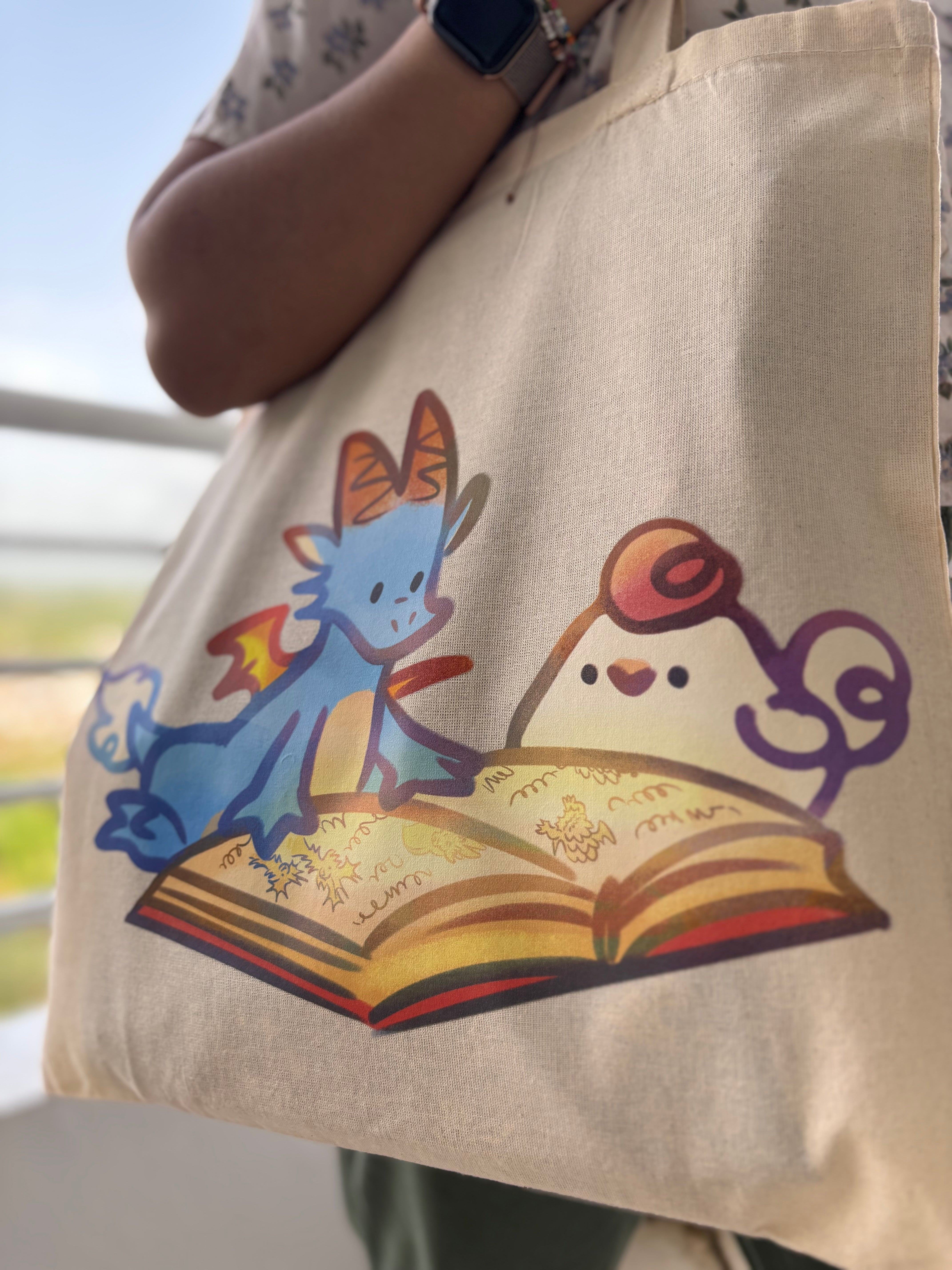 Bookwyrm Cotton Tote Bag