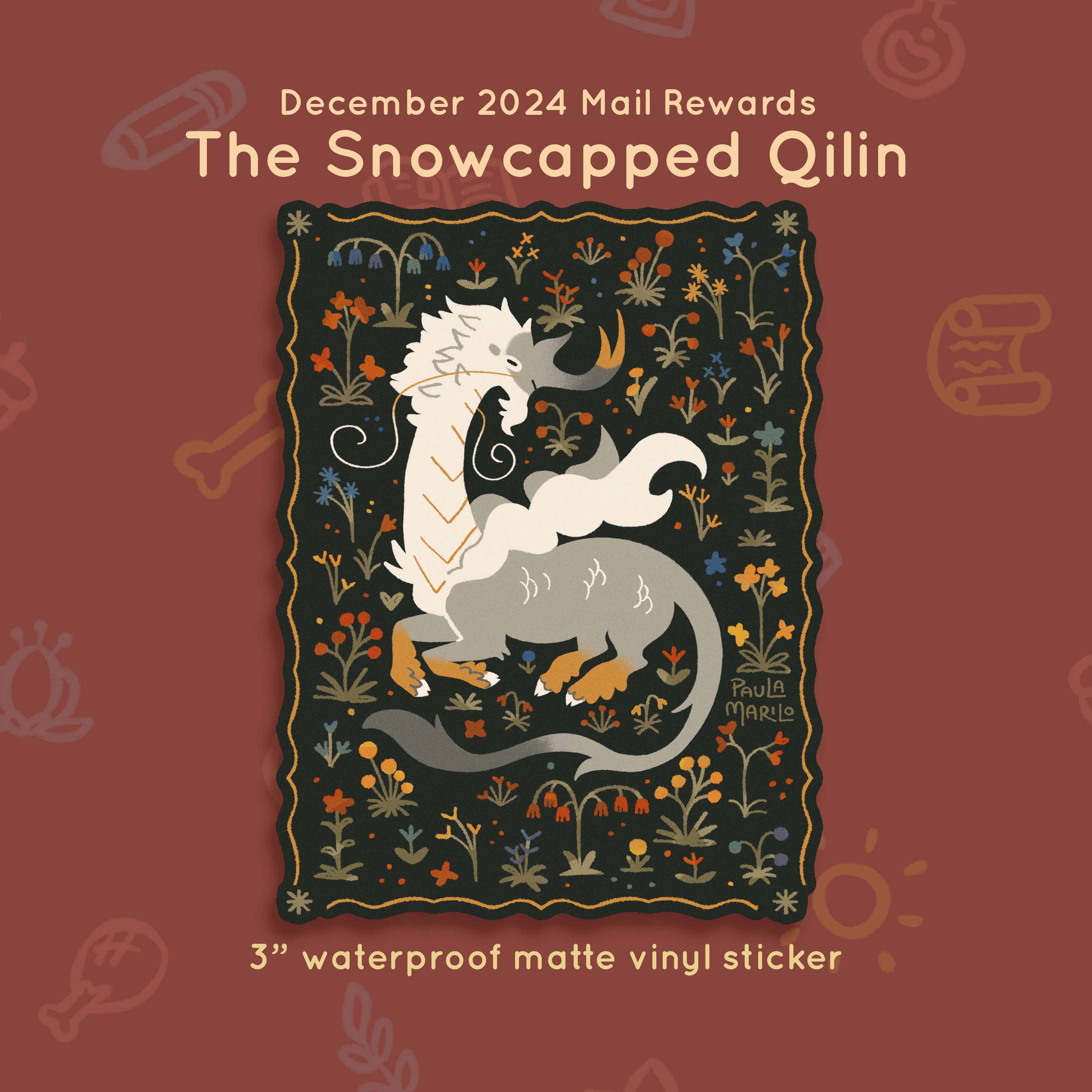 Criatura #27 - Qilin nevado - Recompensas de diciembre de 2024
