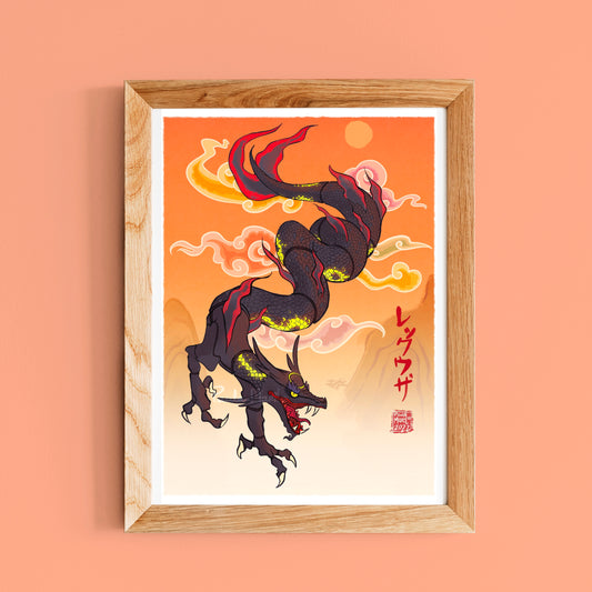 Rayquaza in the Sunset Art Print