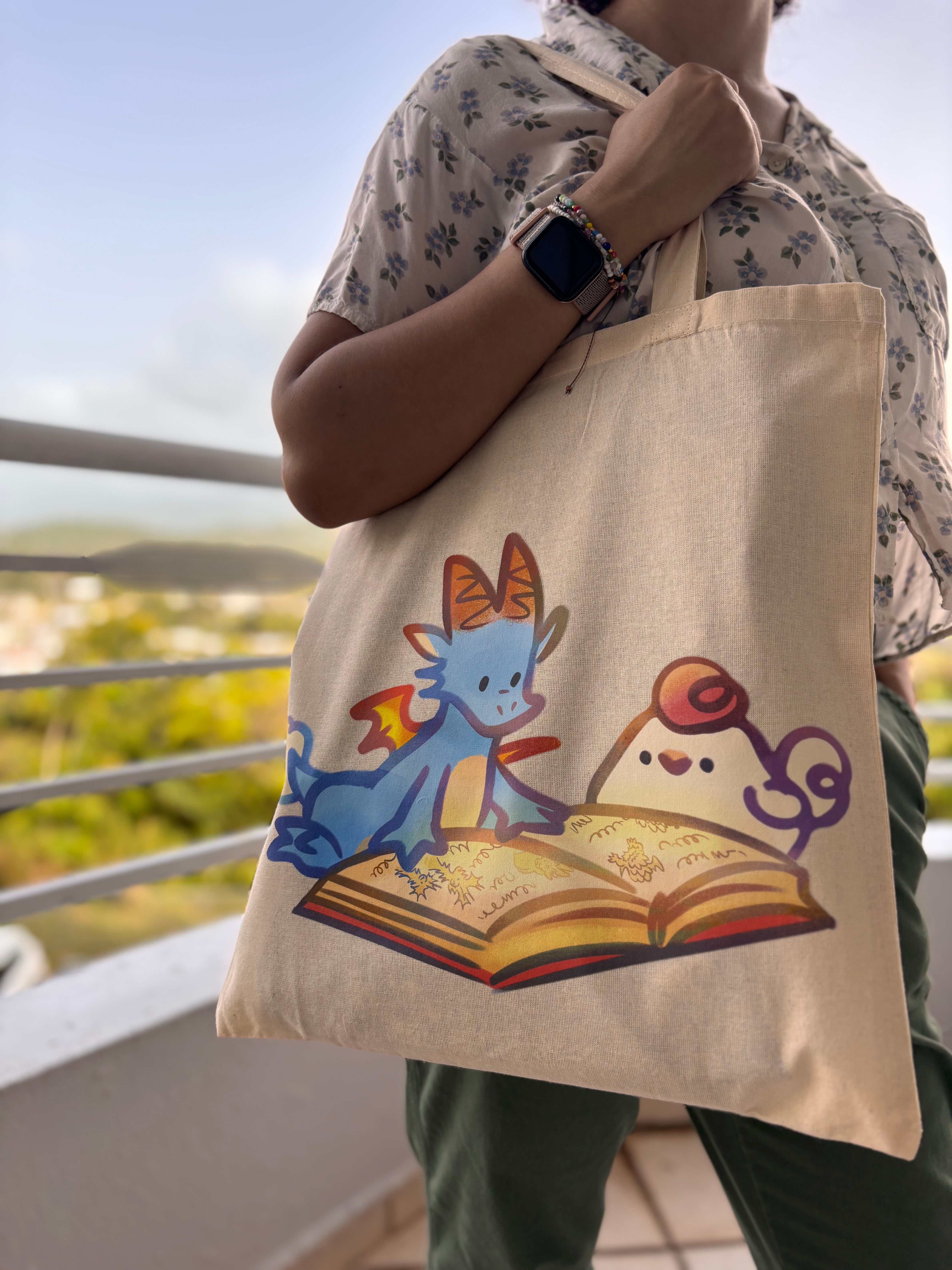 Bookwyrm Cotton Tote Bag