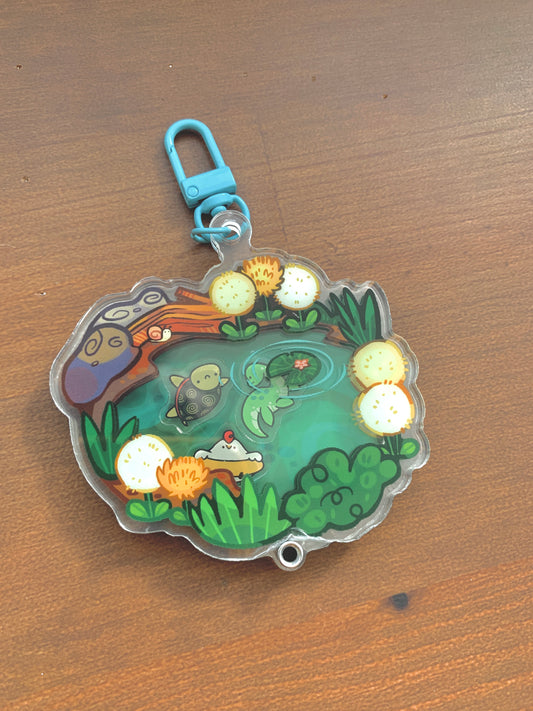 Pond Party Reopenable Shaker Keychain