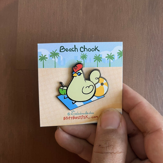 Beach Chook Enamel Pin