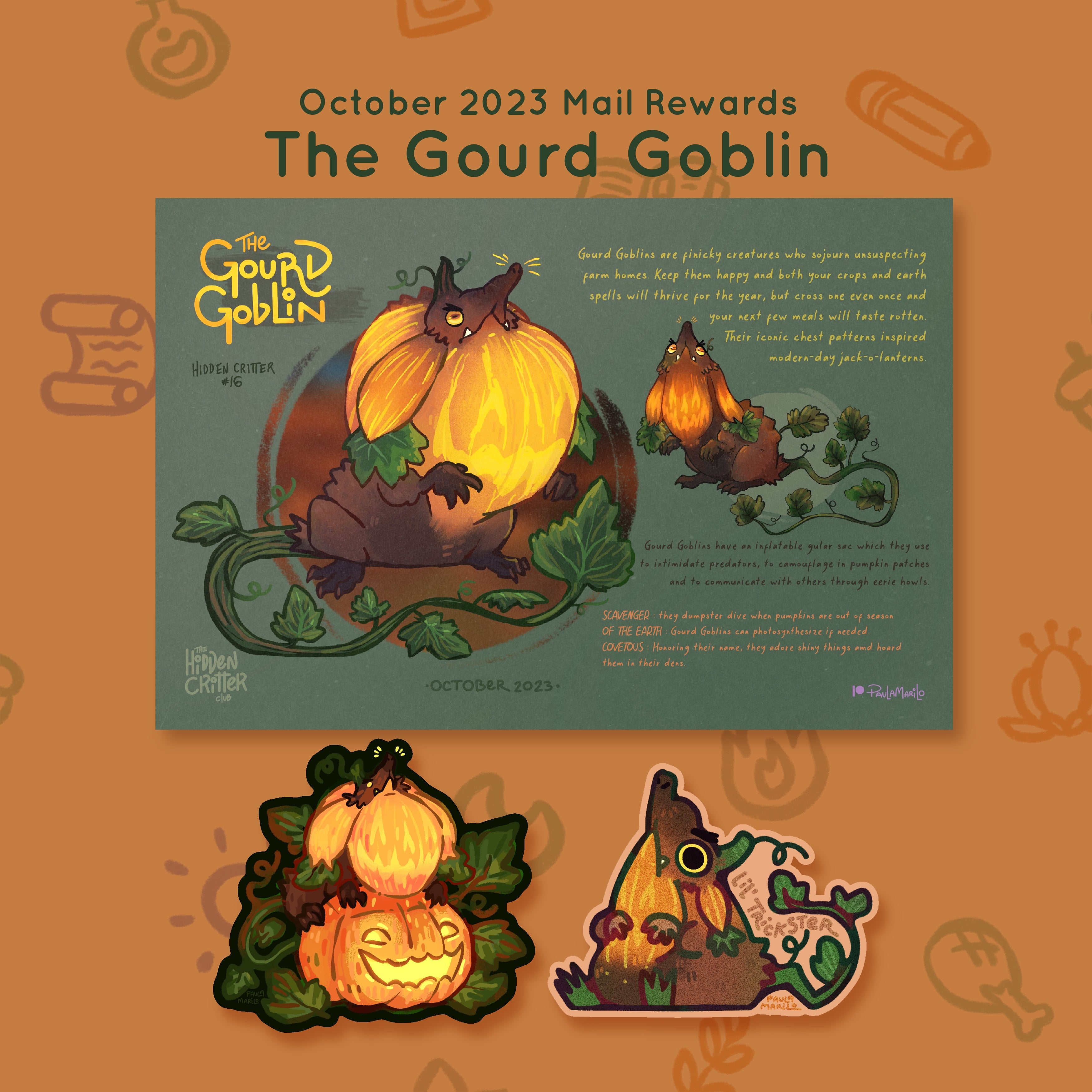 Bicho #16 - Duende Calabaza - Recompensas de octubre de 2023
