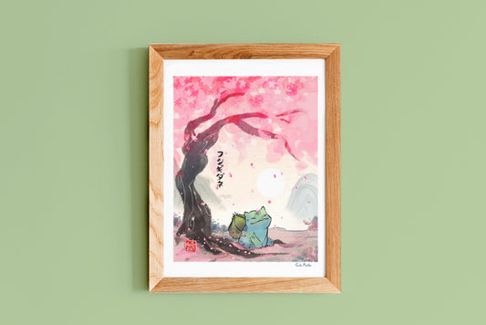 Sakura Bulbasaur Art Print