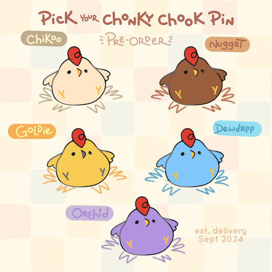 Round and Chonky Chook Enamel Pin