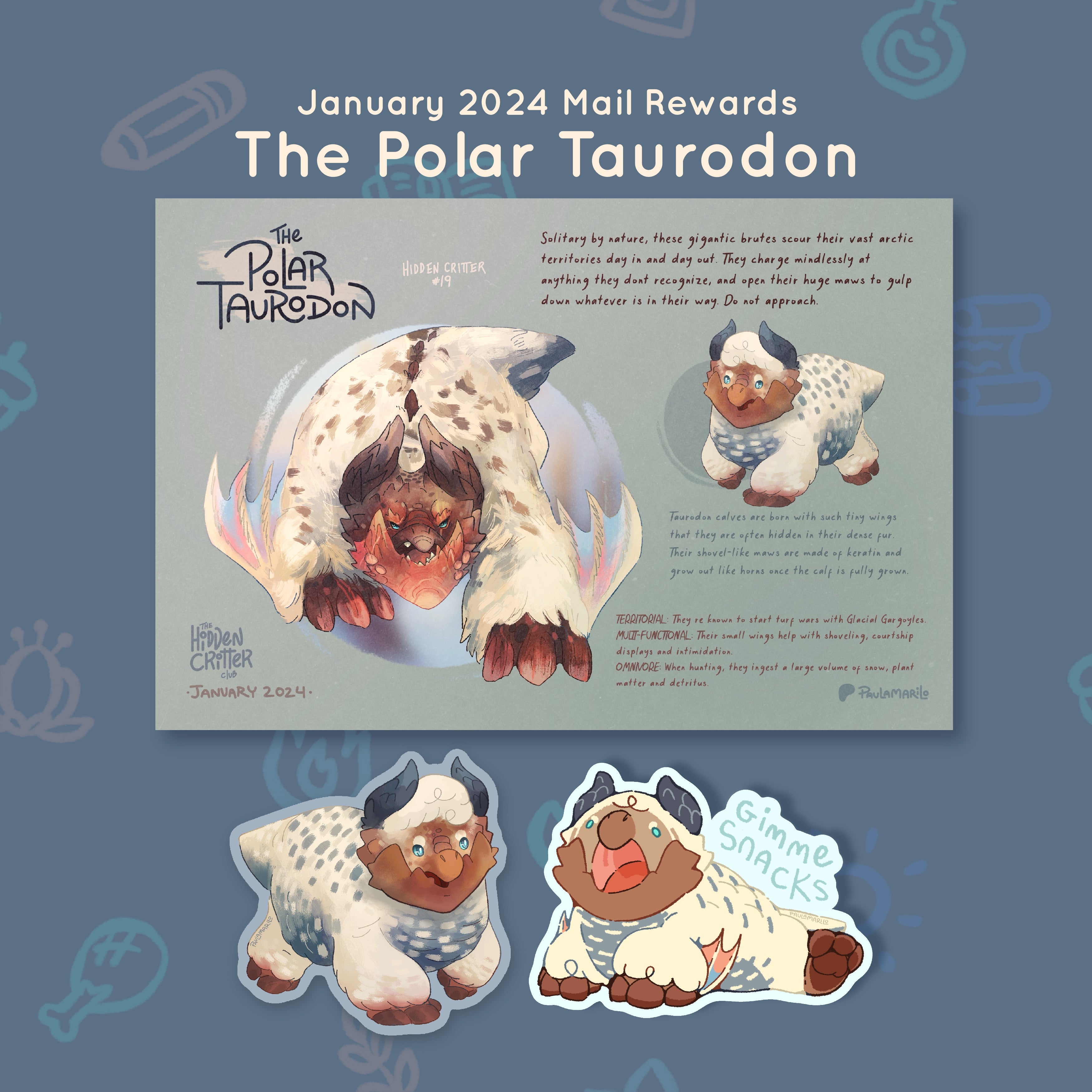 Critter #19 - Polar Taurodon - January 2024 Rewards