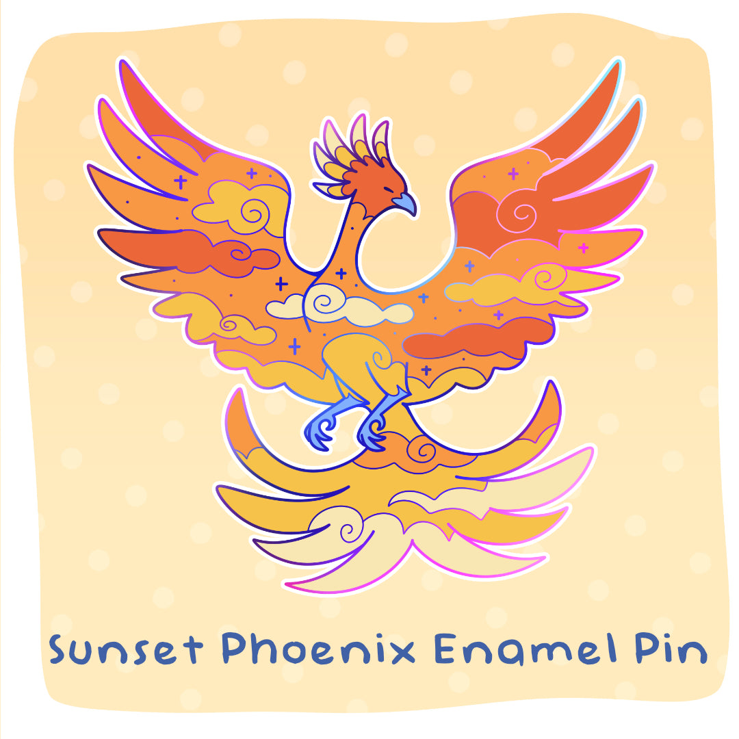Sunset Phoenix Rainbow Enamel Pin