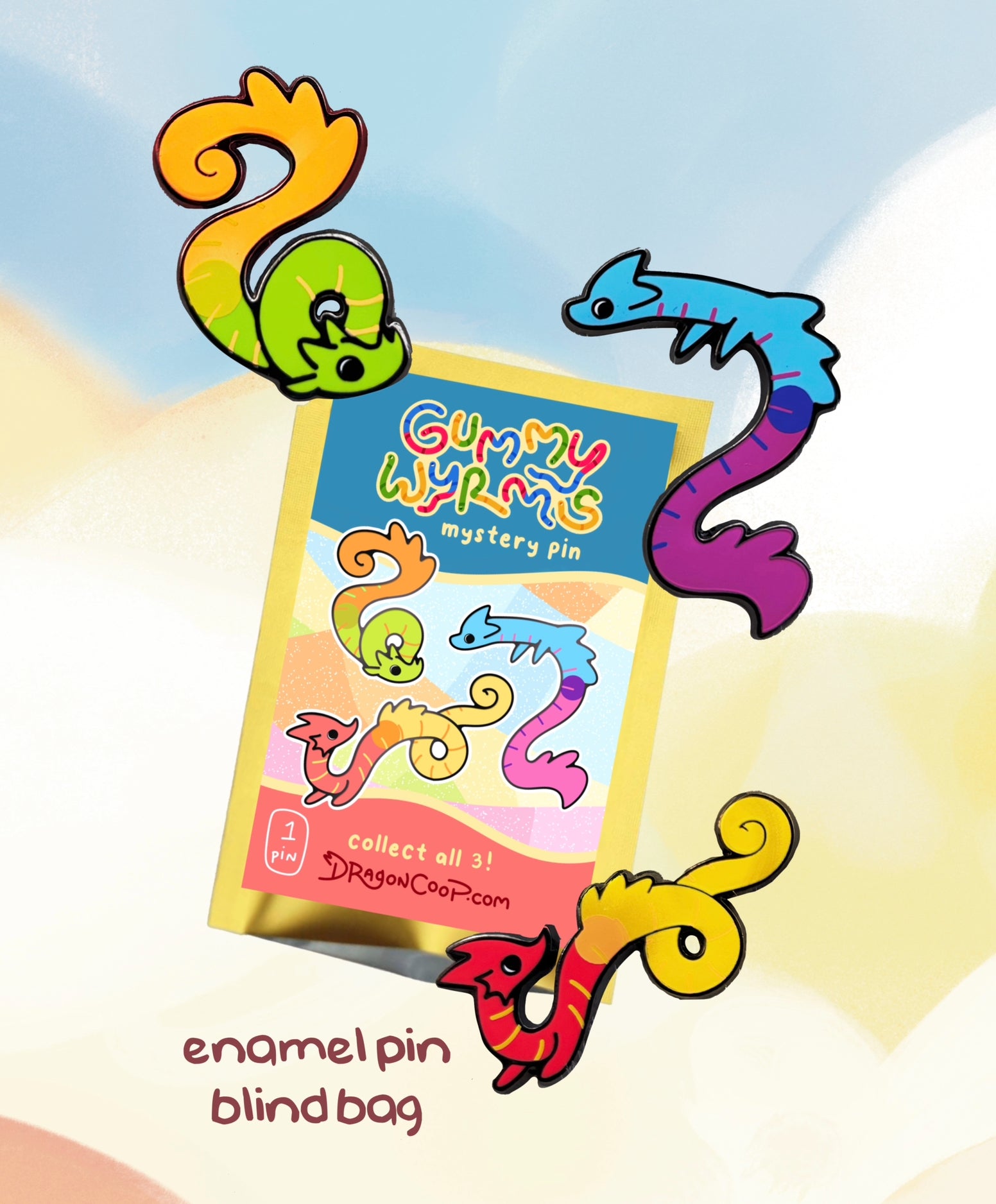 Gummy Wyrms Enamel Pin Blind Bag