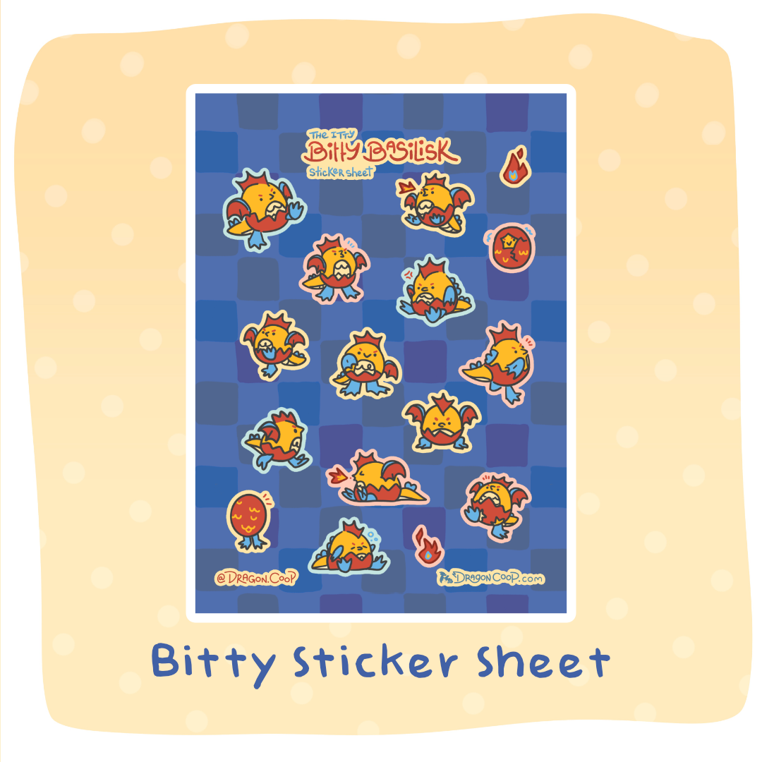 Bitty Basilisk Vinyl Sticker Sheet