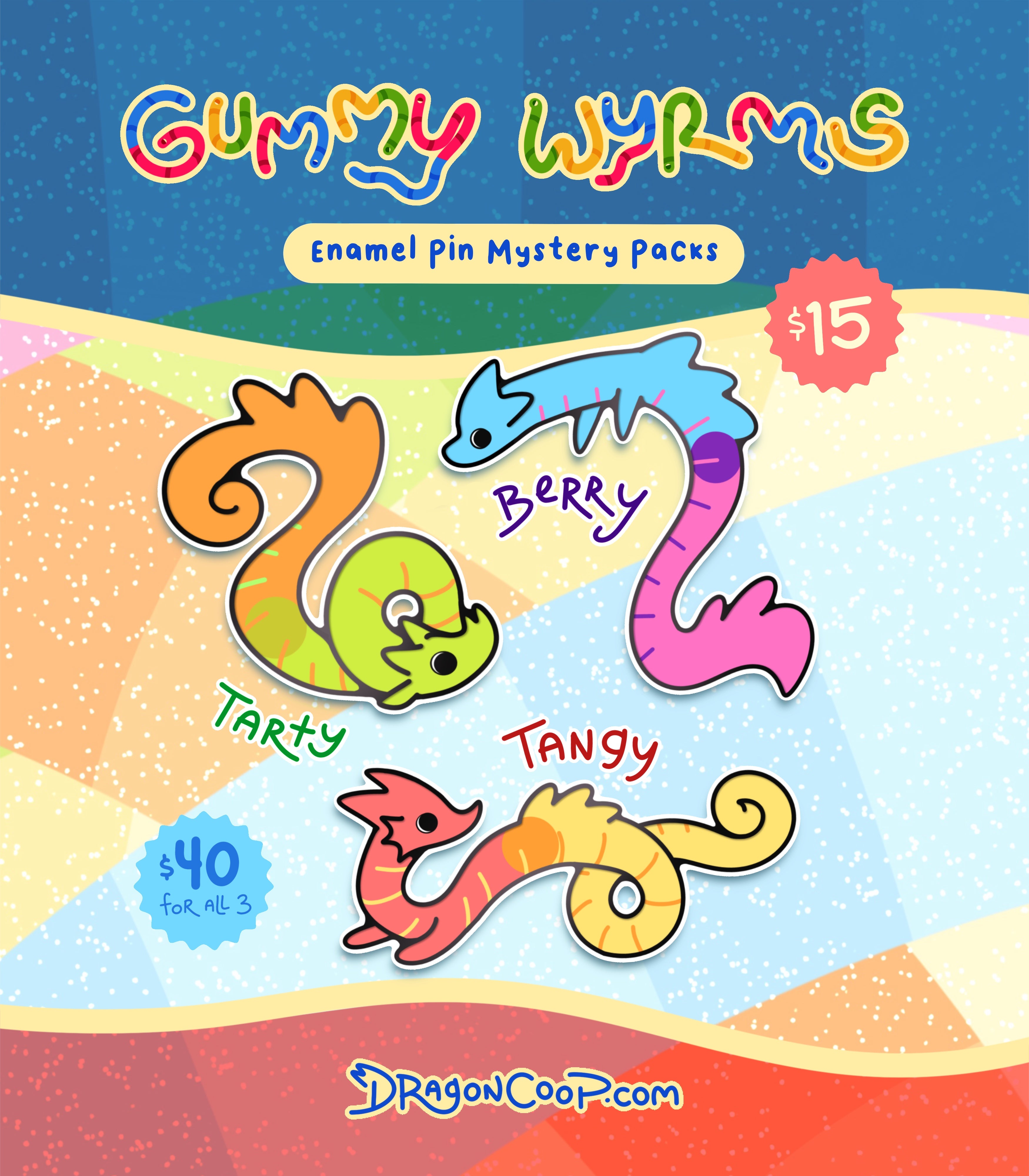 Gummy Wyrms Enamel Pin Blind Bag
