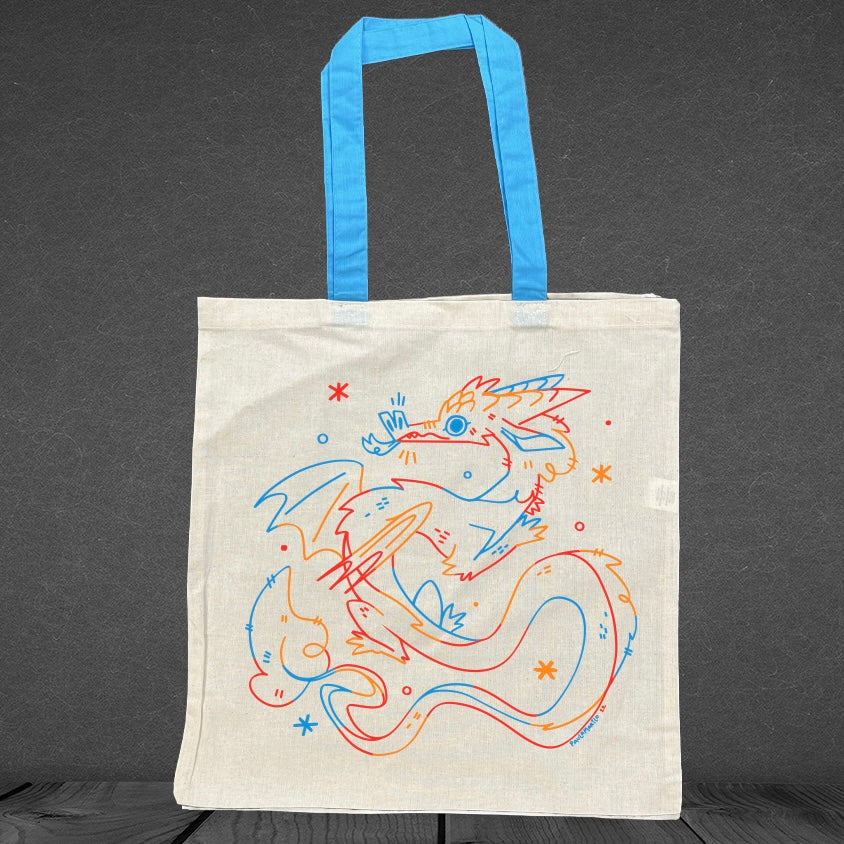 Colorful Dragon Organic Cotton Tote Bag