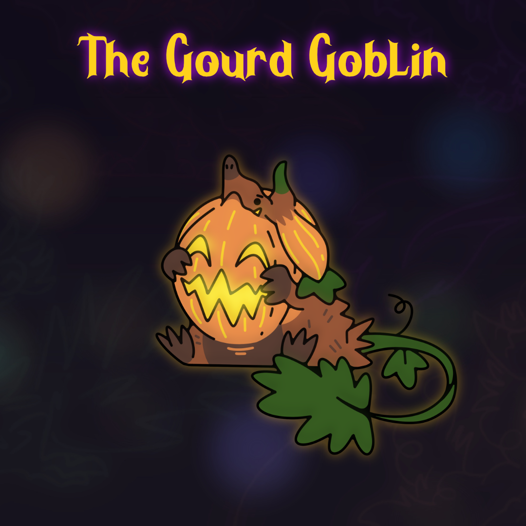 Gourd Goblin Glowy Enamel Pin