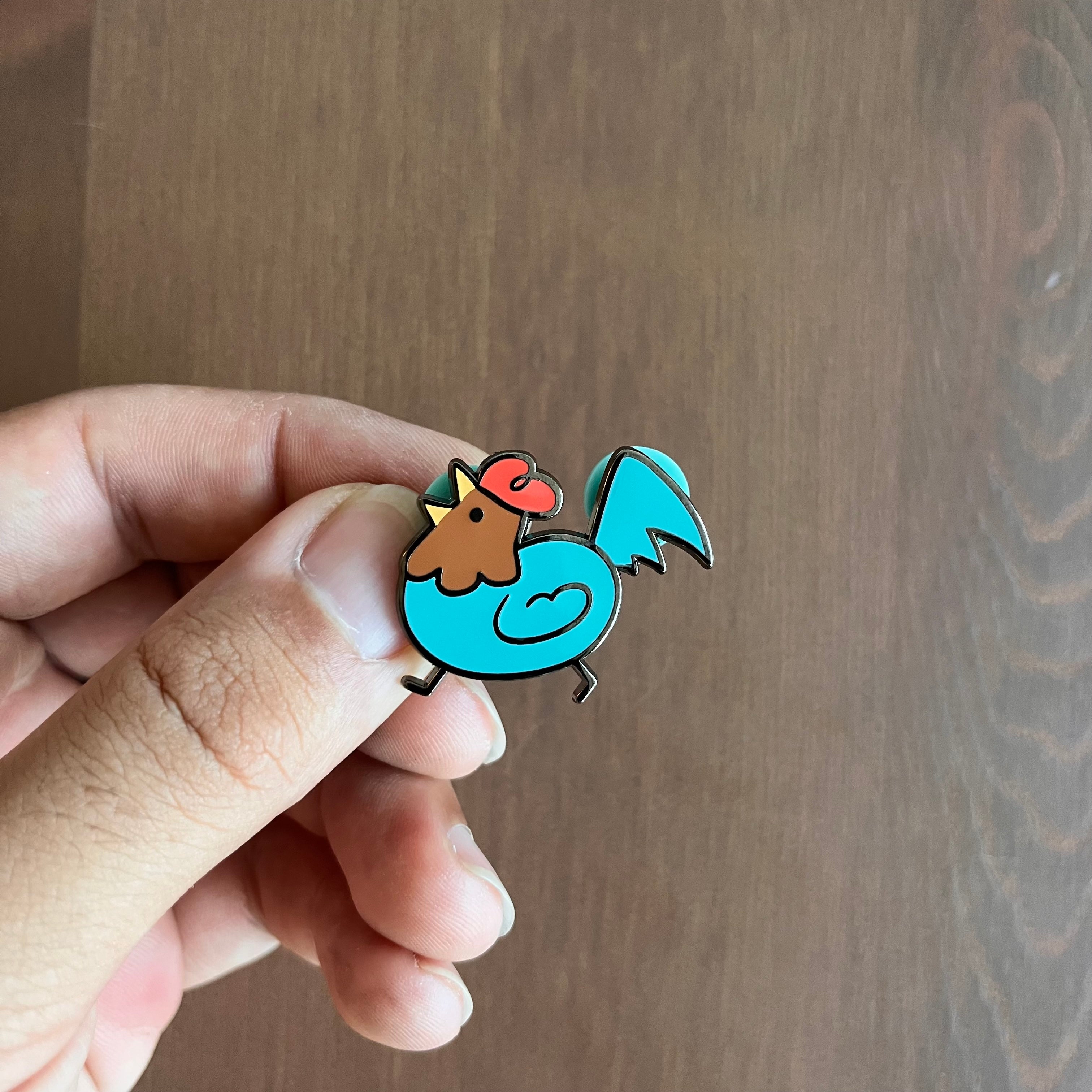 Singing Rooster Enamel Pin