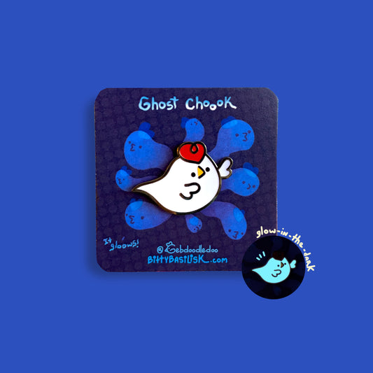 Ghost Chook Enamel Pin