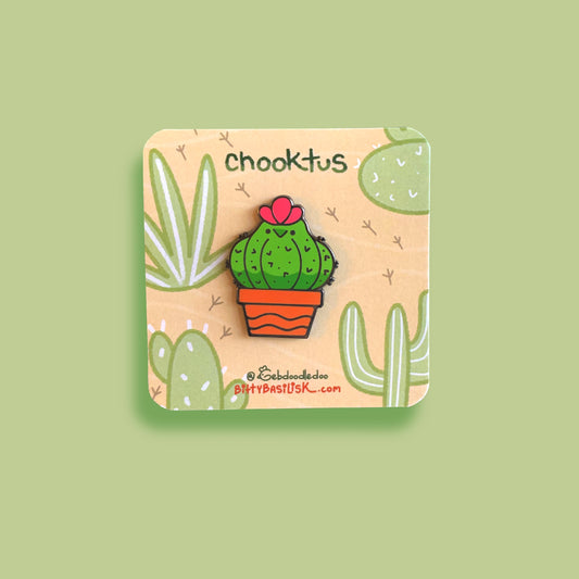 Cactus Chook Enamel Pin