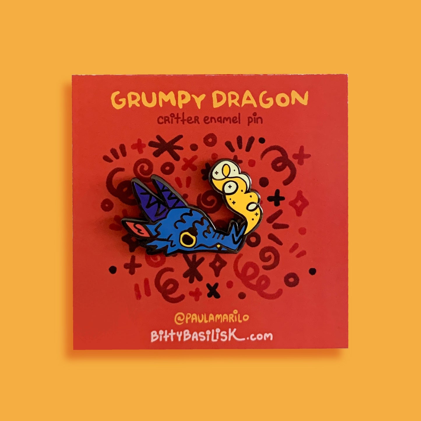 Grumpy Dragon Enamel Pin