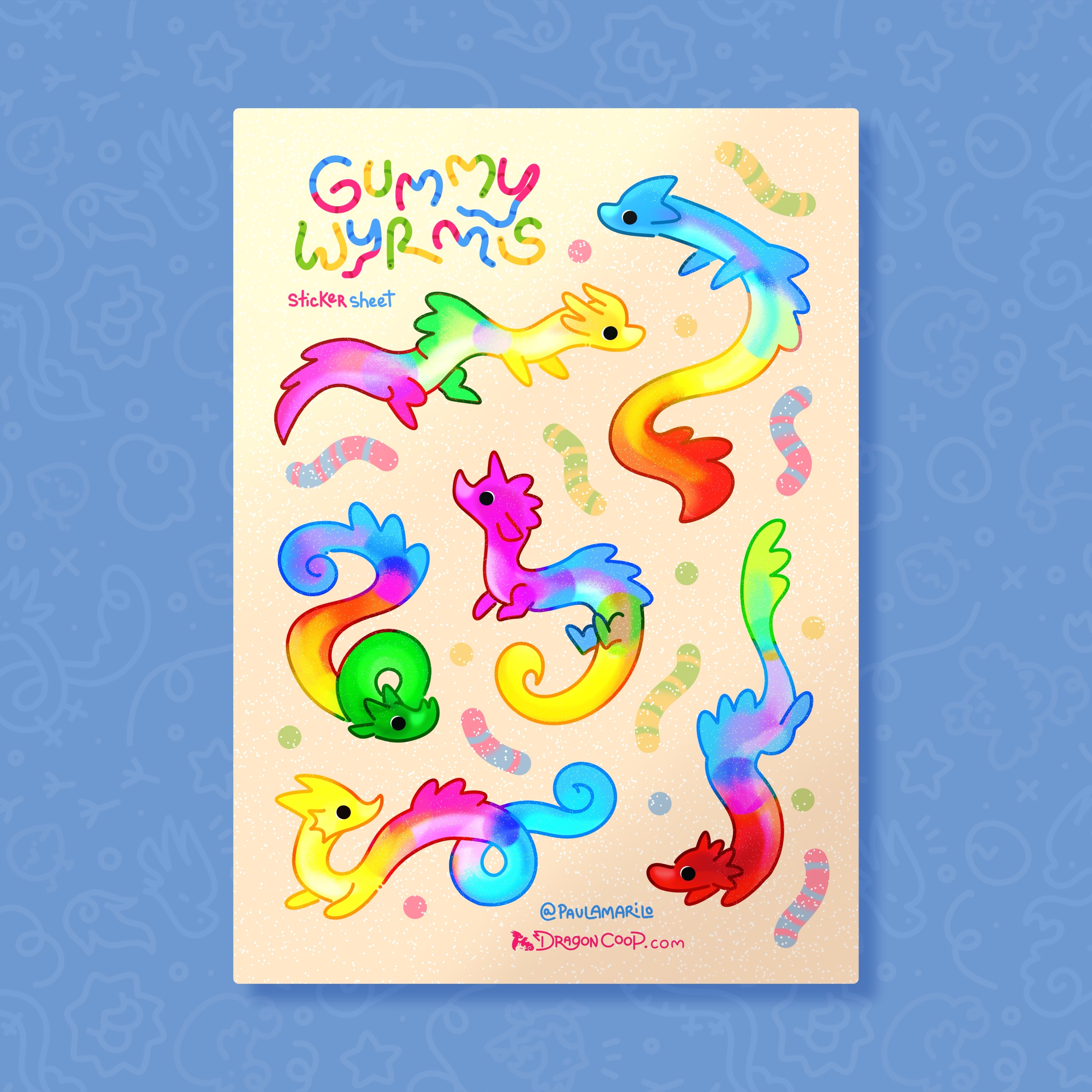 Gummy Wyrms Vinyl Sticker Sheet
