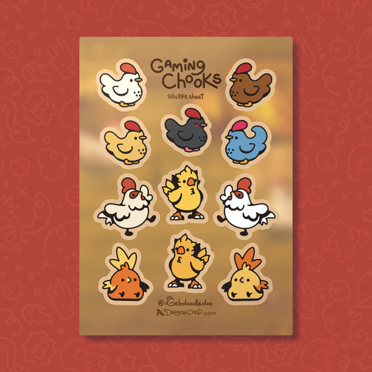 Video Game Chooks Vinyl Sticker Sheet