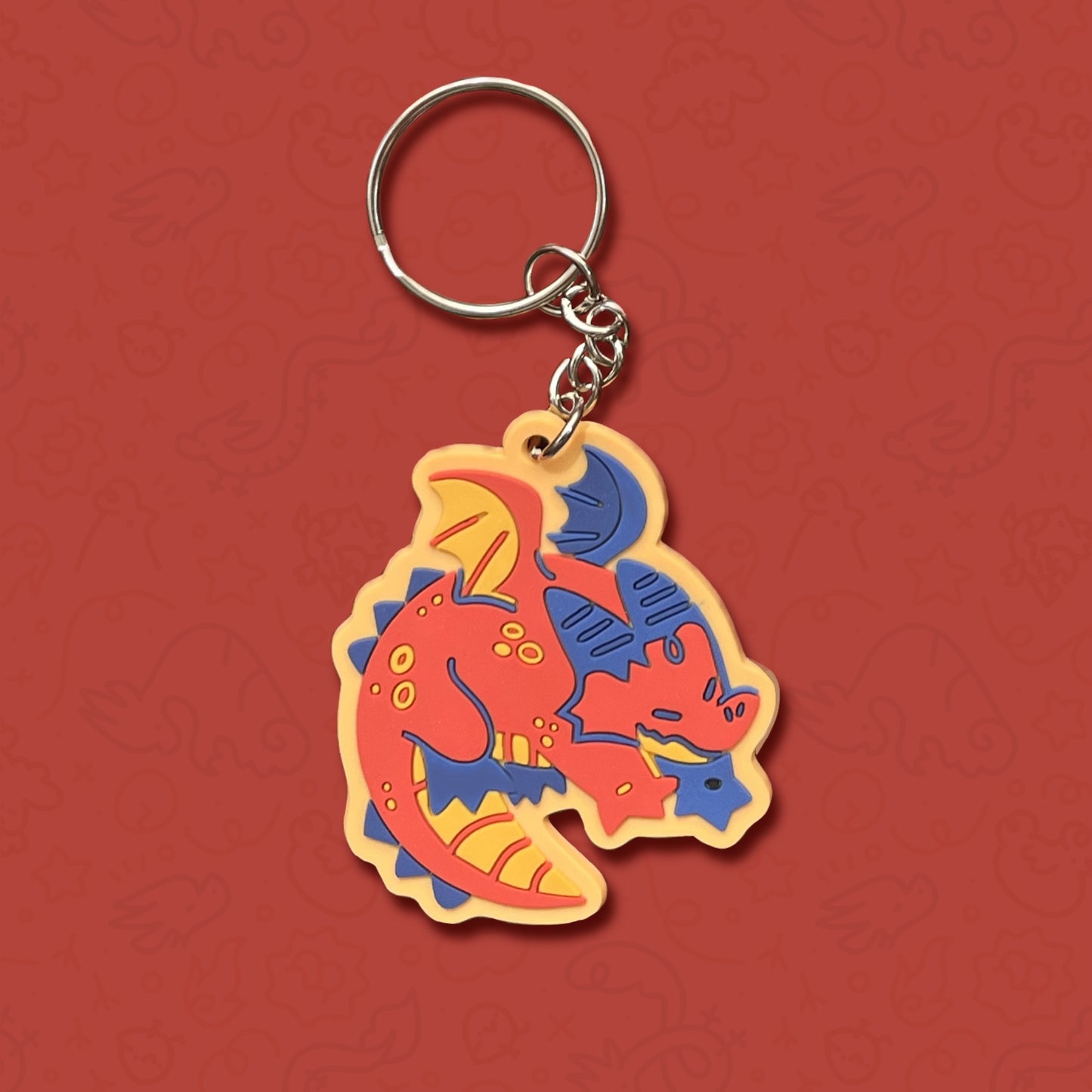 Coin Dragon Rubber Keychain