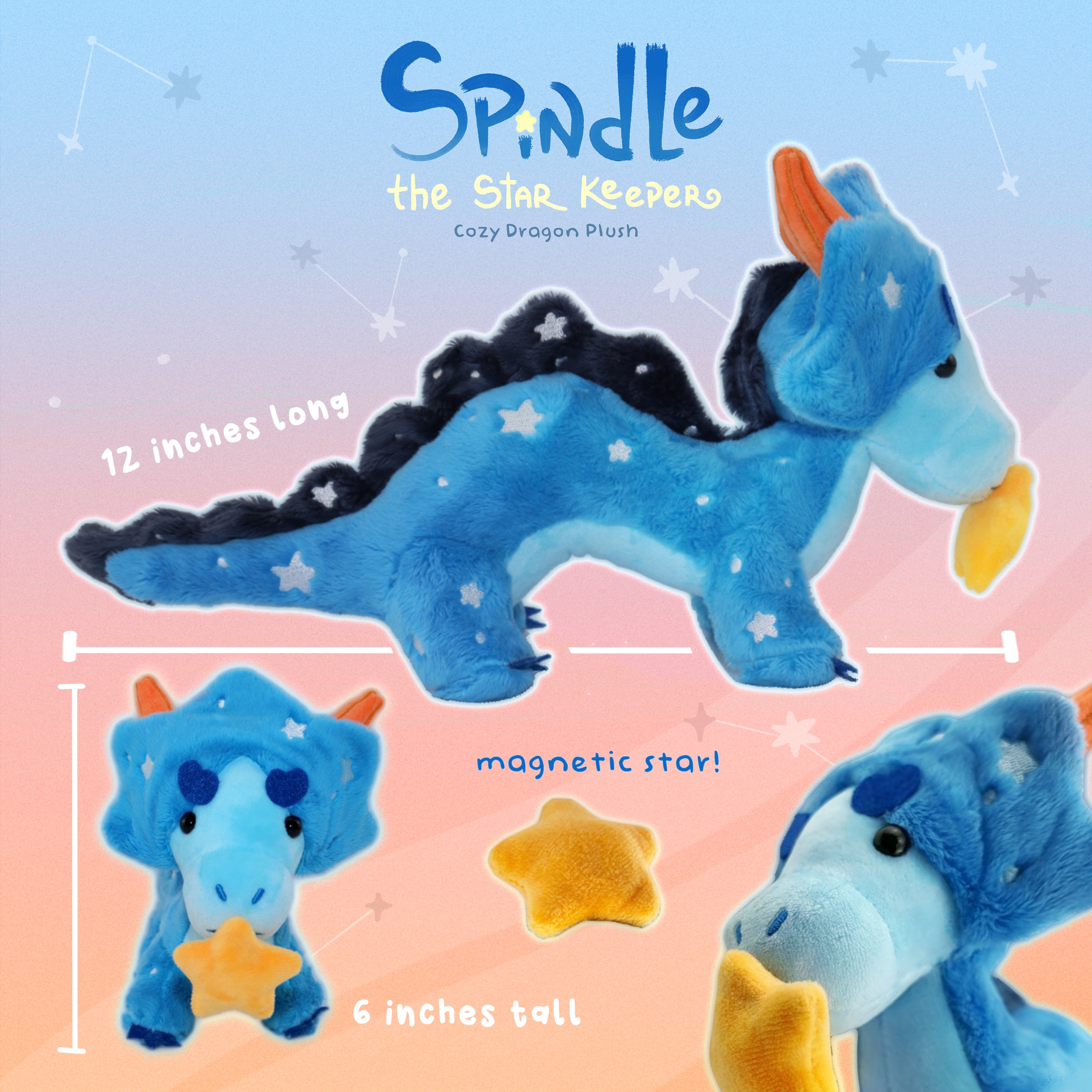 Spindle the Star Dragon Plush Art Toy