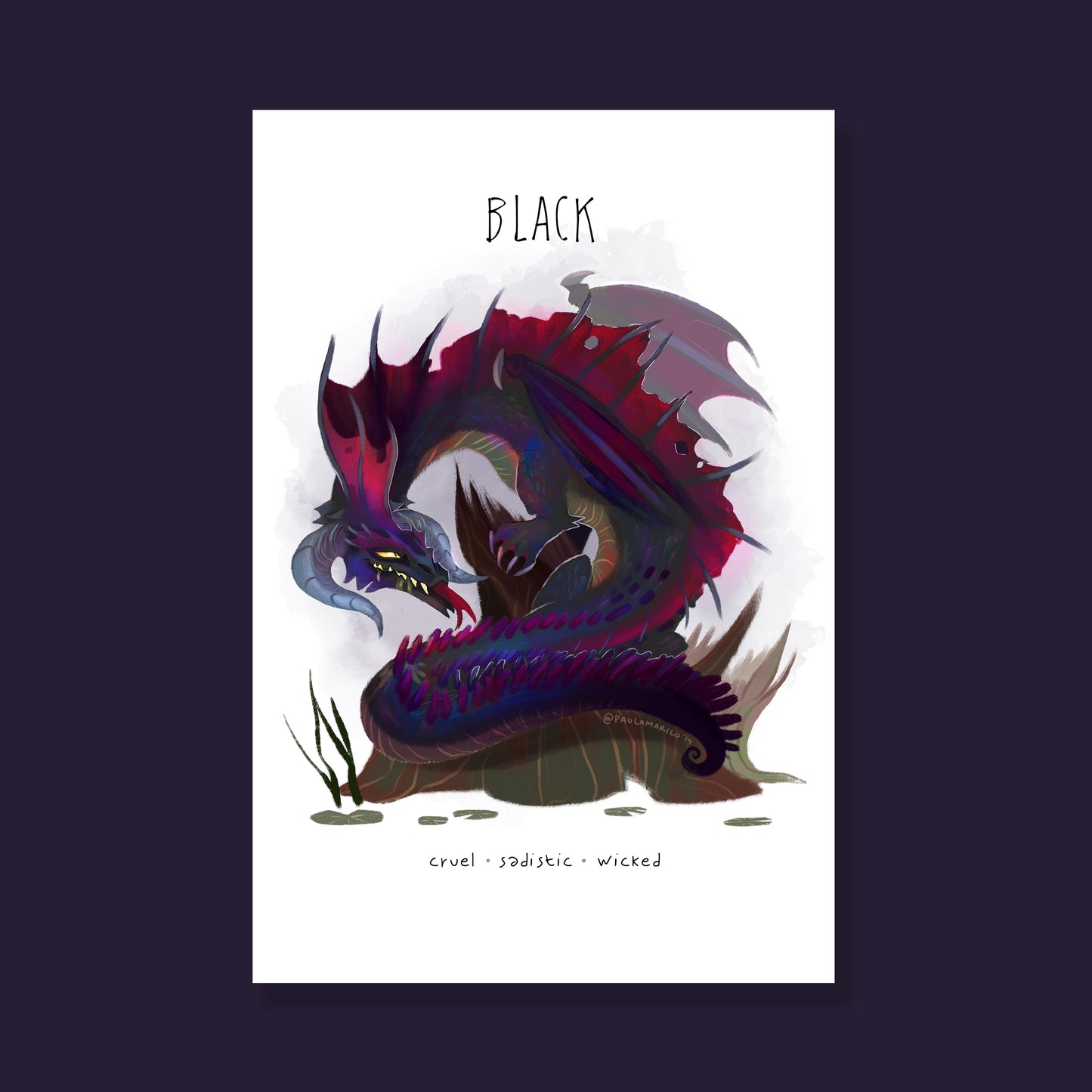 DnD Black Dragon Art Print