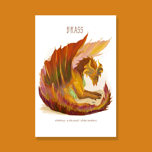 DnD Brass Dragon Art Print