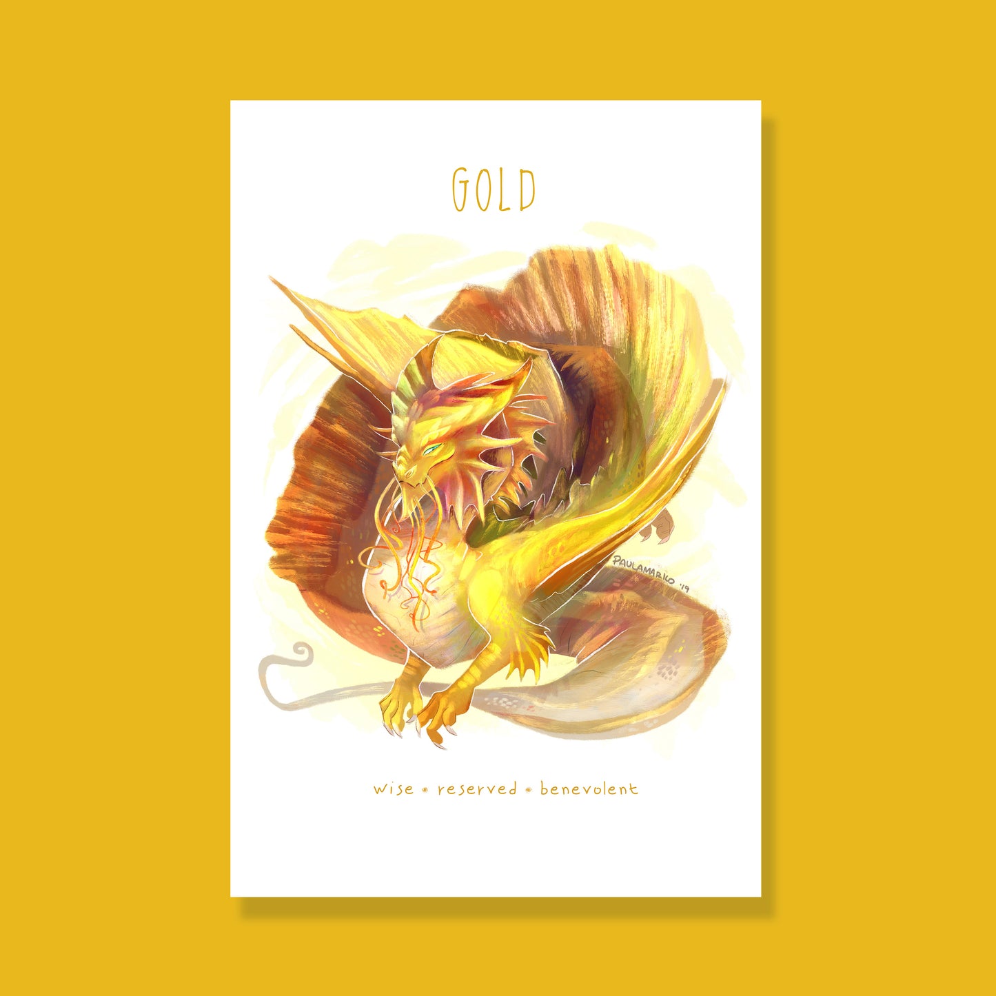 DnD Gold Dragon Art Print