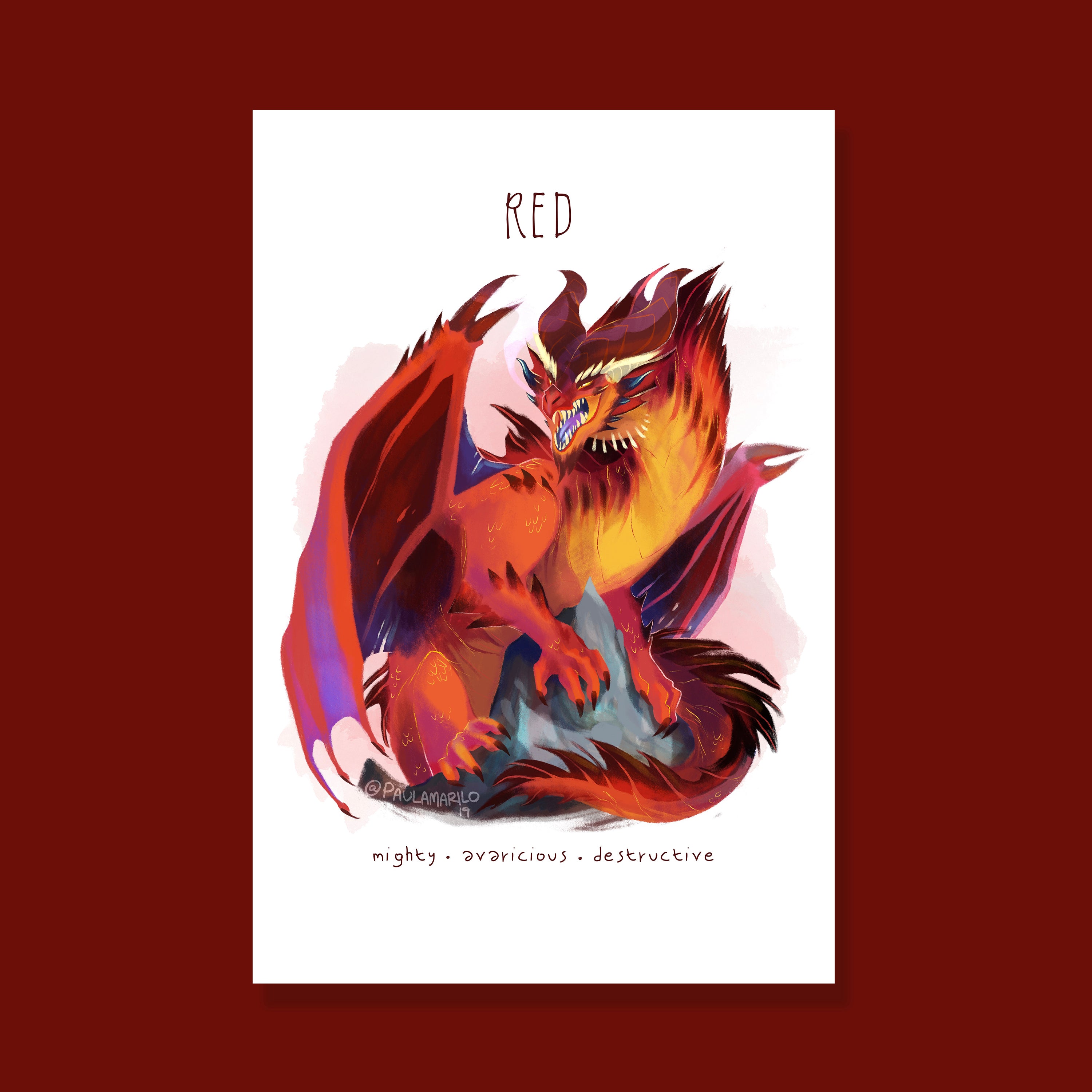 Dnd Red DnD Red Dragon Art Print – Dragon Coop