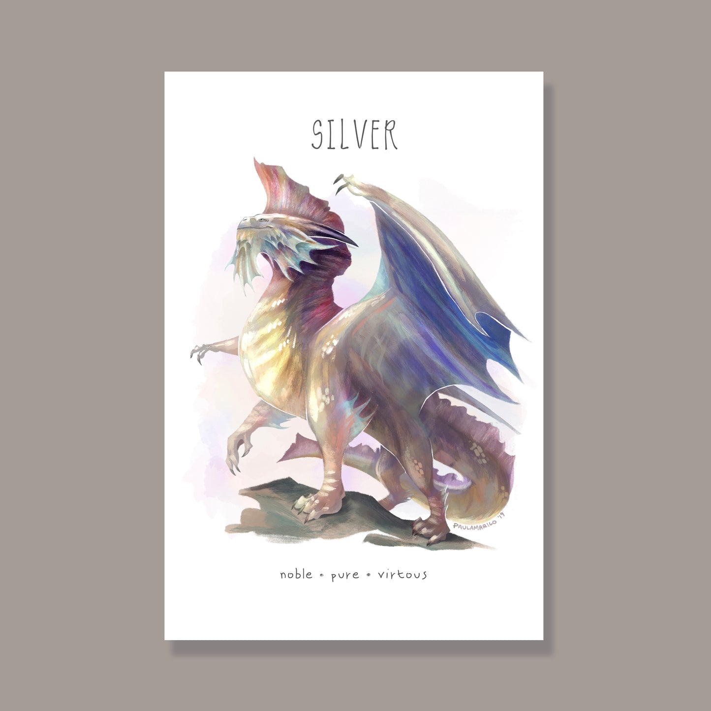 DnD Silver Dragon Art Print