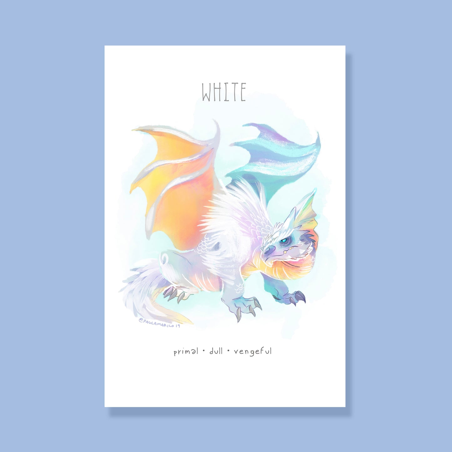 DnD White Dragon Art Print